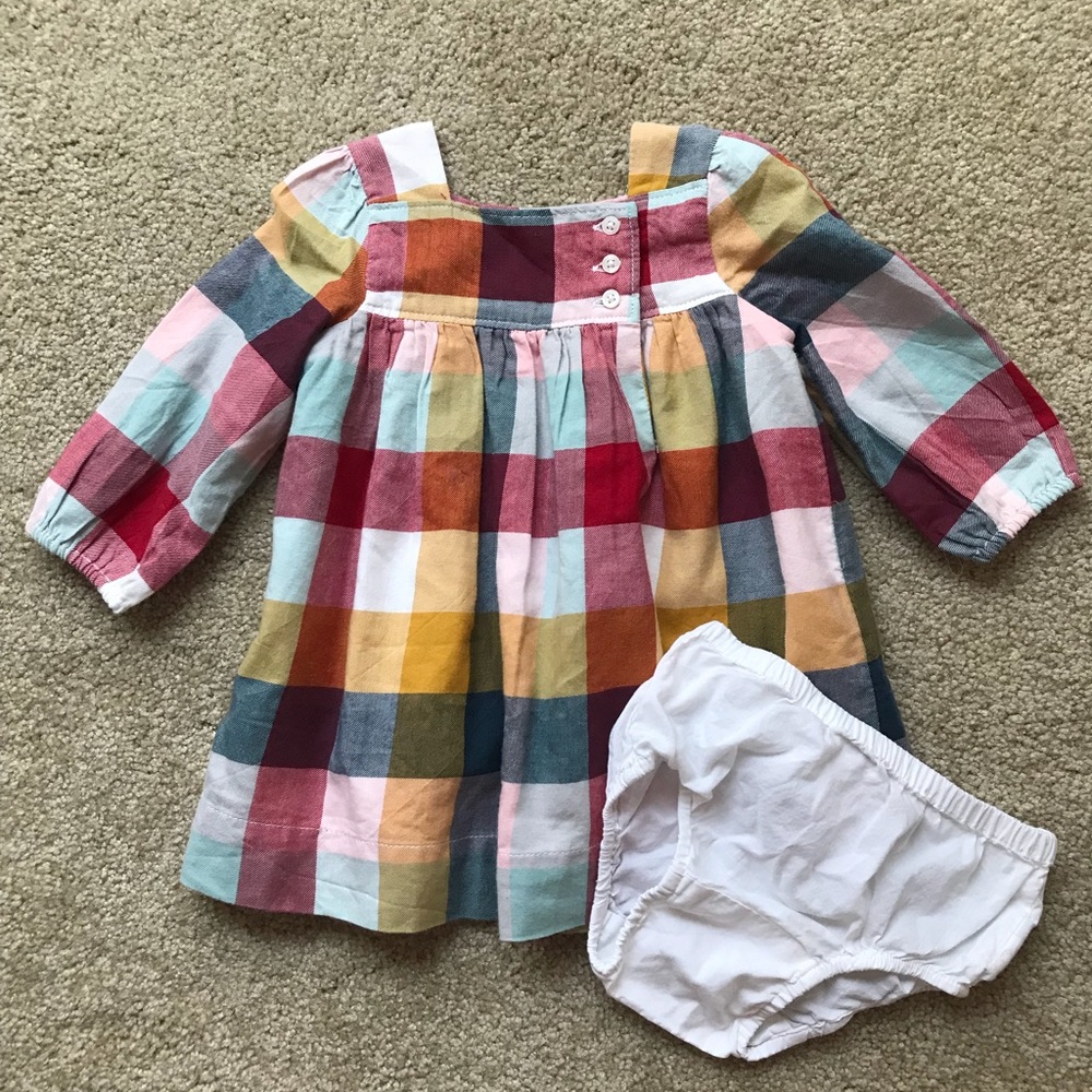 EUC BabyGap plaid dress w/bloomers, 6-12mo